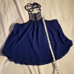 Beaded Blue halter top